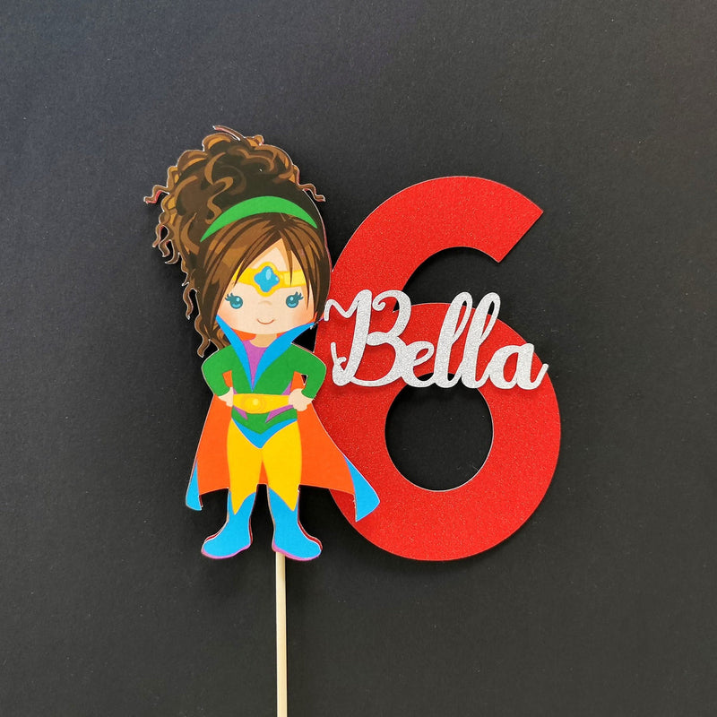 Personalised Superhero Girl Cake topper