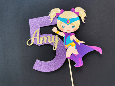 Personalised Superhero Girl Cake topper