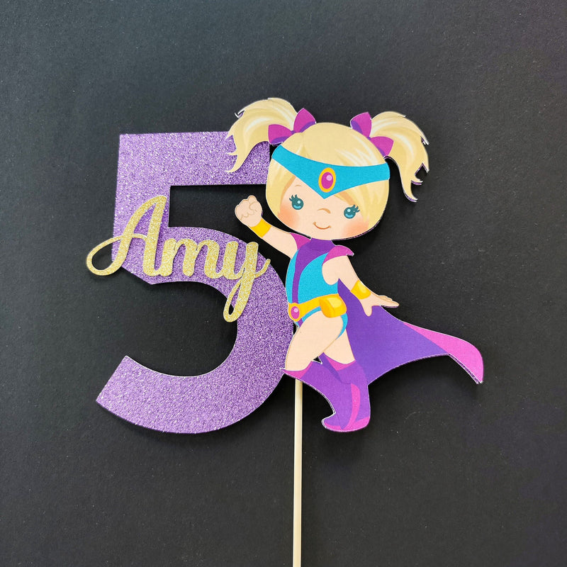 Superhero girl cake topper