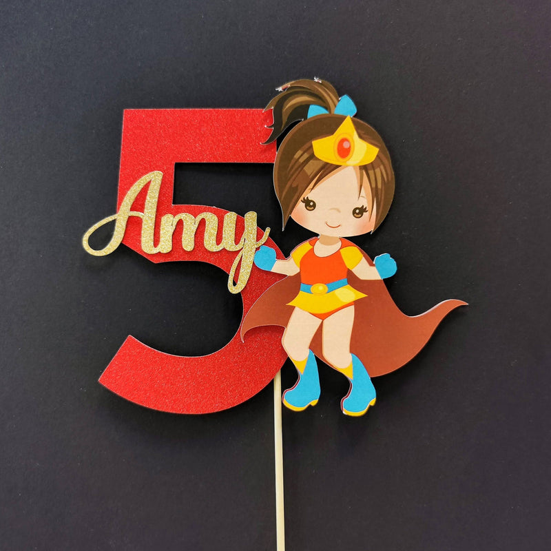 Personalised Superhero Girl Cake topper