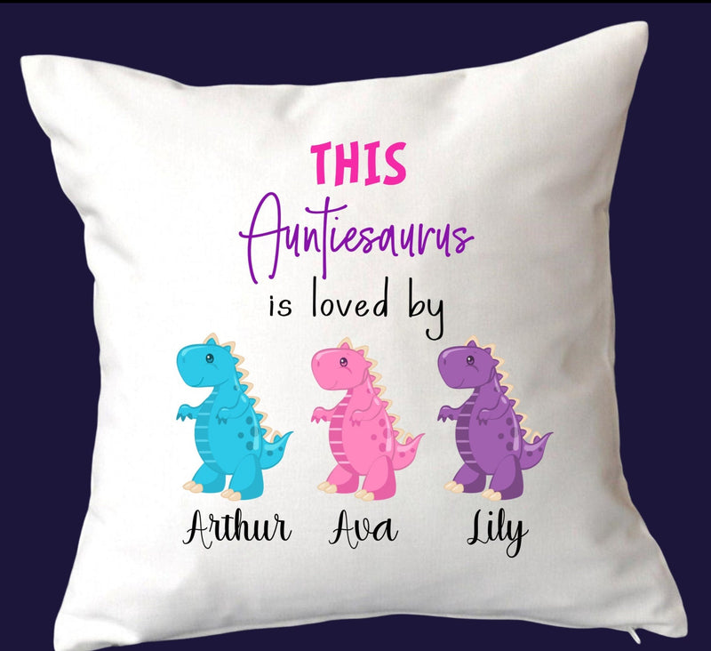 Auntiesaurus Is Loved By Custom Cushion