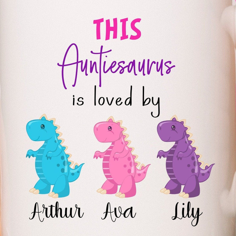 Custom Auntiesaurus Mug Gift for Auntie