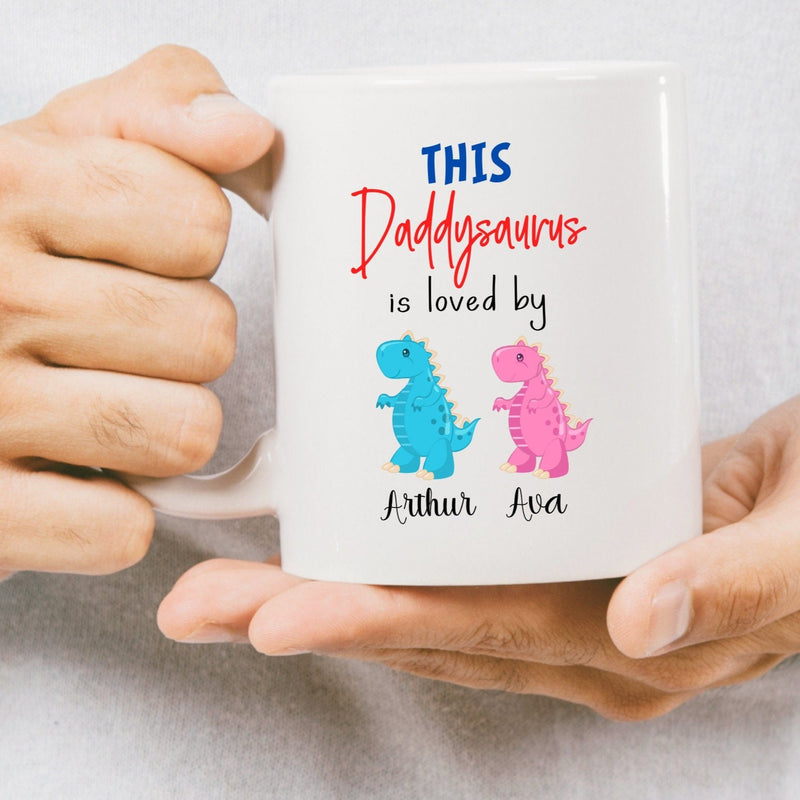 This Daddysaurus is Loved by Custom Coffee Mug