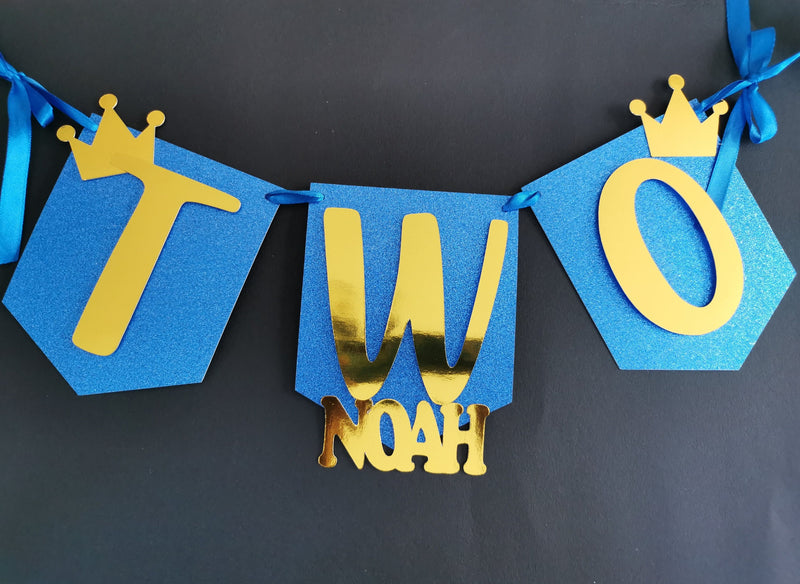 Personalised TWO Birthday Highchair Banner