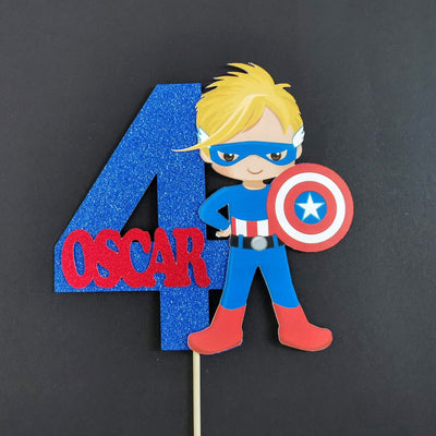 Personalised Superhero Boy Cake topper