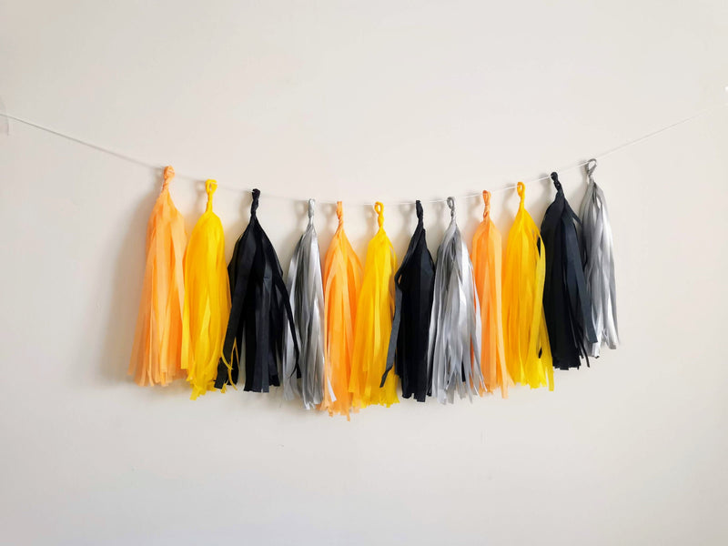 Custom Construction themed Paper Tassel Garland