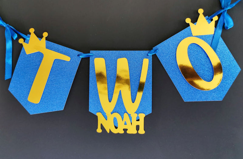 Personalised TWO Birthday Highchair Banner