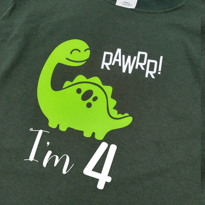 Personalised Dinosaur Birthday T-shirt