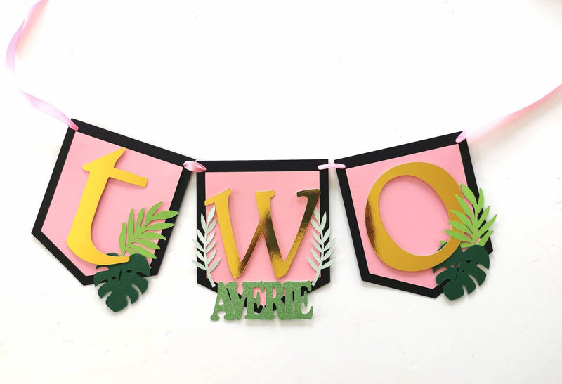 Personalised Pink Wild One/Two Birthday Banner