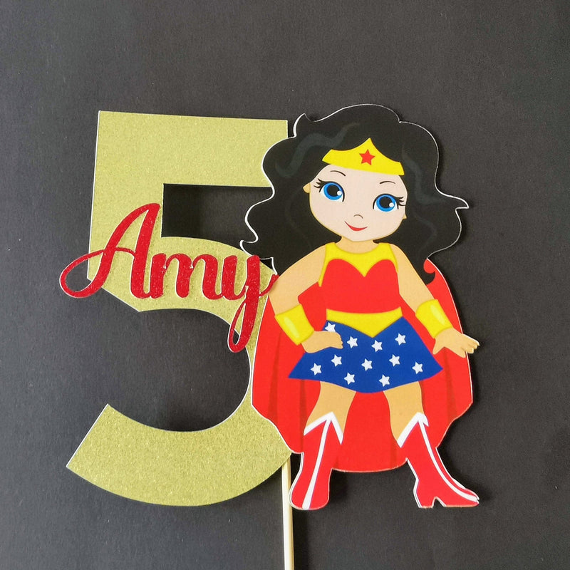 Personalised Superhero Girl Cake topper