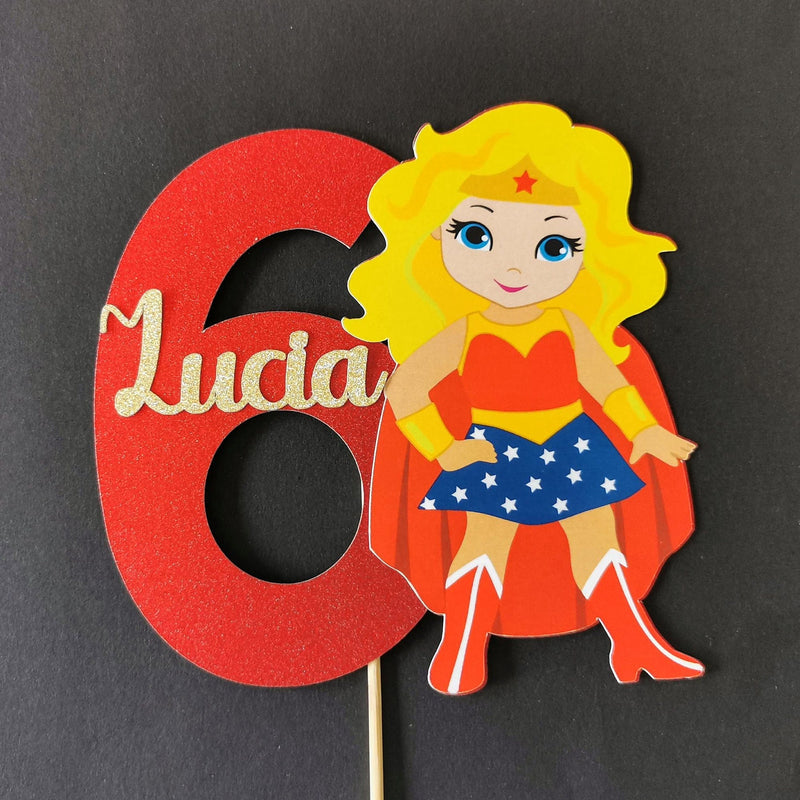 Personalised Superhero Girl Cake topper