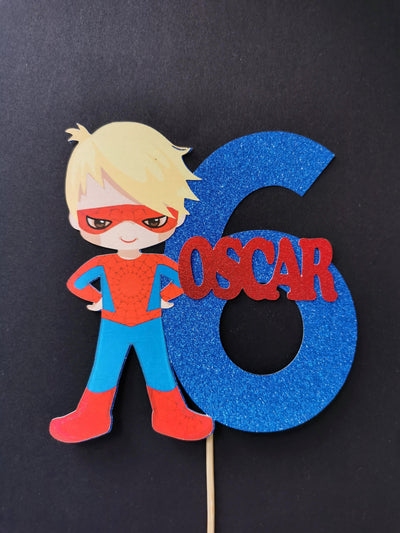 Personalised Superhero Boy Cake topper