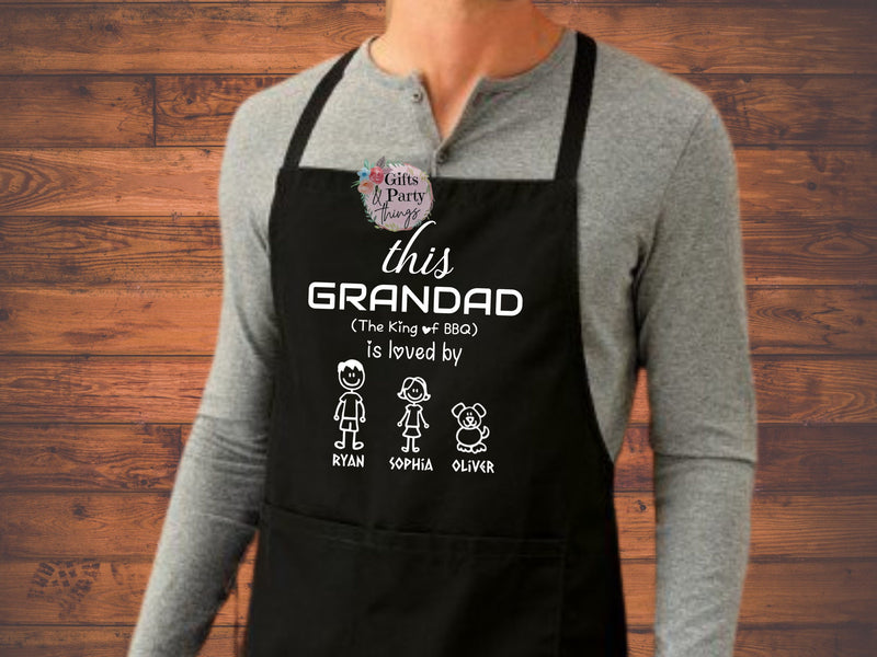 This Grandad Is Loved By Custom Apron | King of BBQ