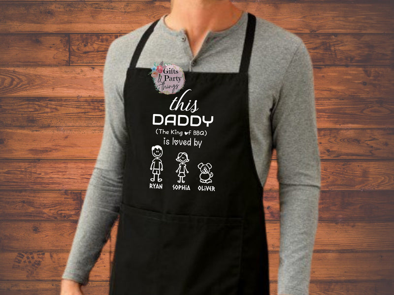 This Daddy Is Loved By Custom Apron | King of BBQ