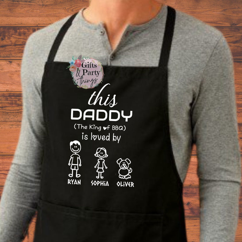 This Daddy Is Loved By Custom Apron | King of BBQ