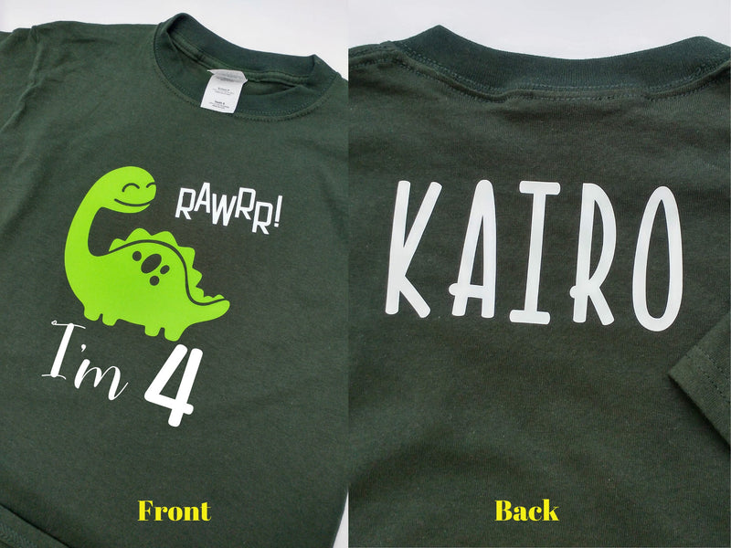 Personalised Dinosaur Birthday T-shirt