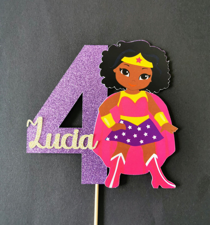 Personalised Superhero Girl Cake topper