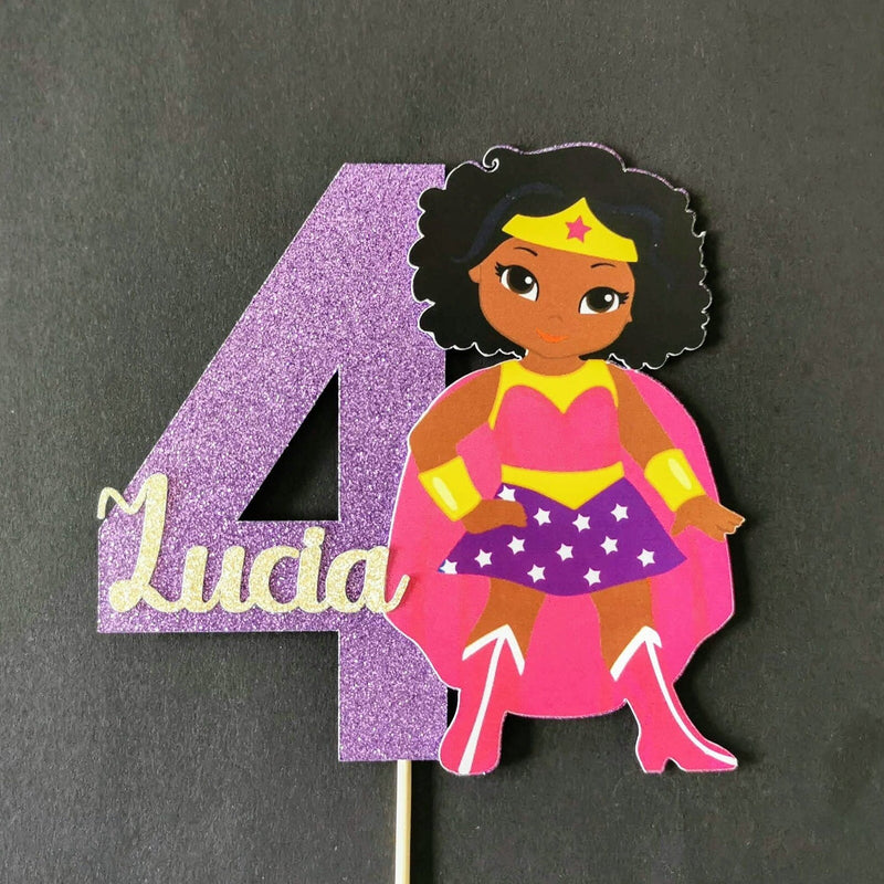 Personalised Superhero Girl Cake topper