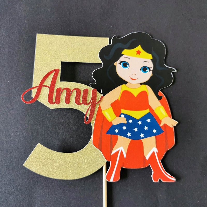 Superhero girl cake topper