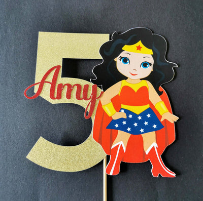 Personalised Superhero Girl Cake topper