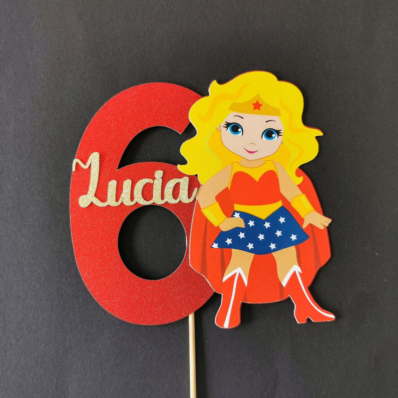 Superhero girl cake topper