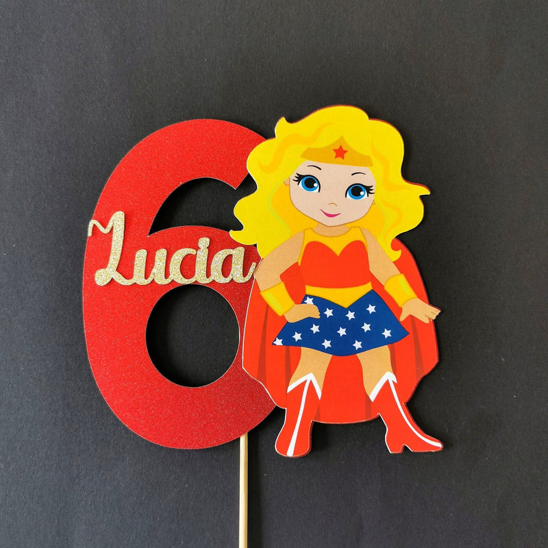 Personalised Superhero Girl Cake topper