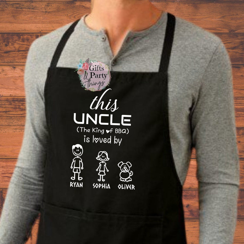 This Uncle Is Loved By Custom Apron | King of BBQ