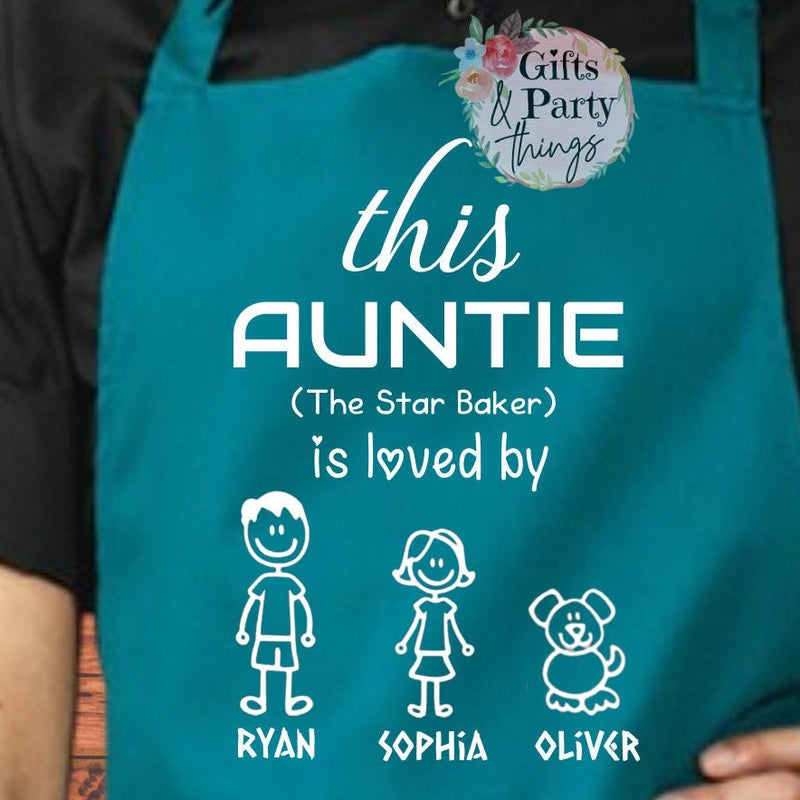 This Auntie Is Loved By Personalised Apron | Star Baker