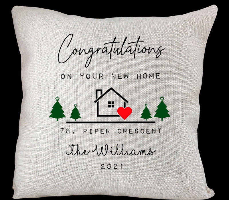 personalised new home cushion