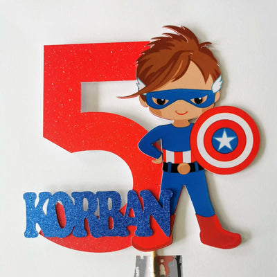 Personalised Superhero Boy Cake topper