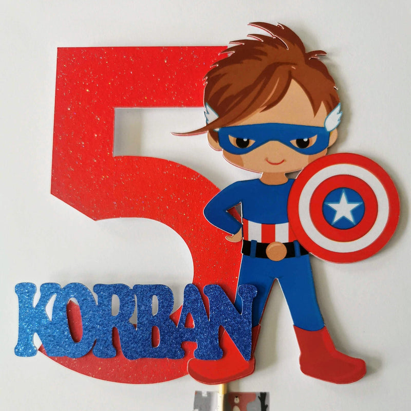 Personalised Superhero Boy Cake topper