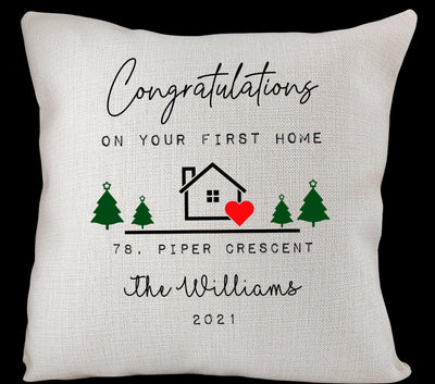 Personalised New Home Congratulations Cushion