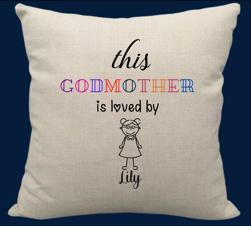 personalised godmother cushion