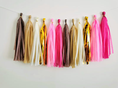 Custom Pink Wild One theme Paper Tassel Garland