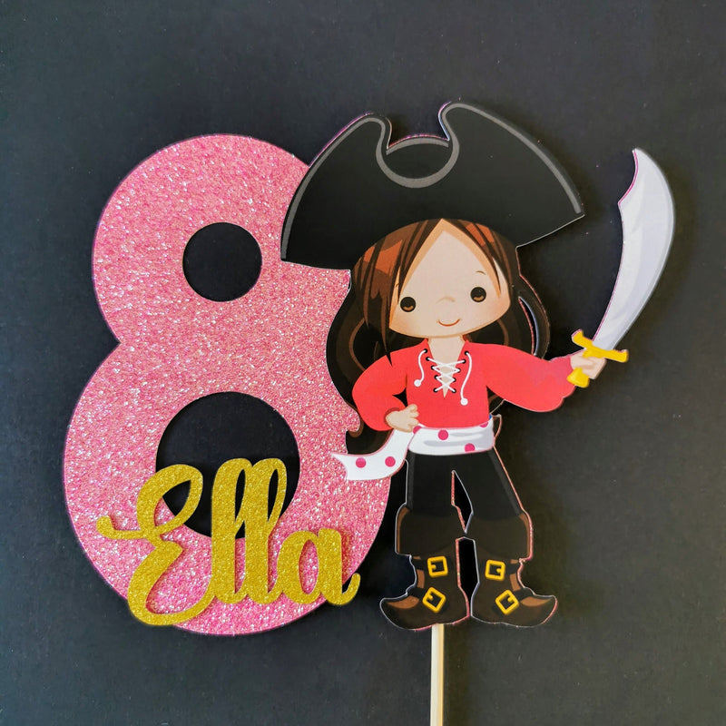 Personalised Pirate Girl Cake topper