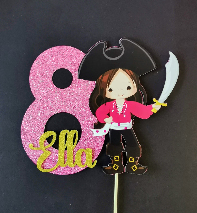 Personalised Pirate Girl Cake topper