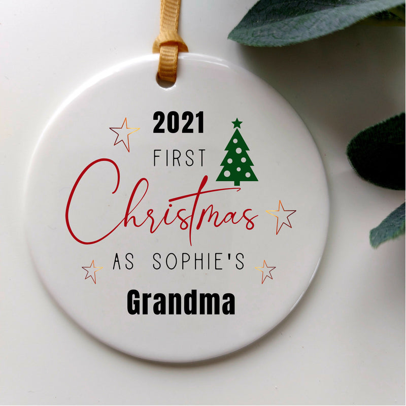 Personalised First Christmas Ornament for Grandma