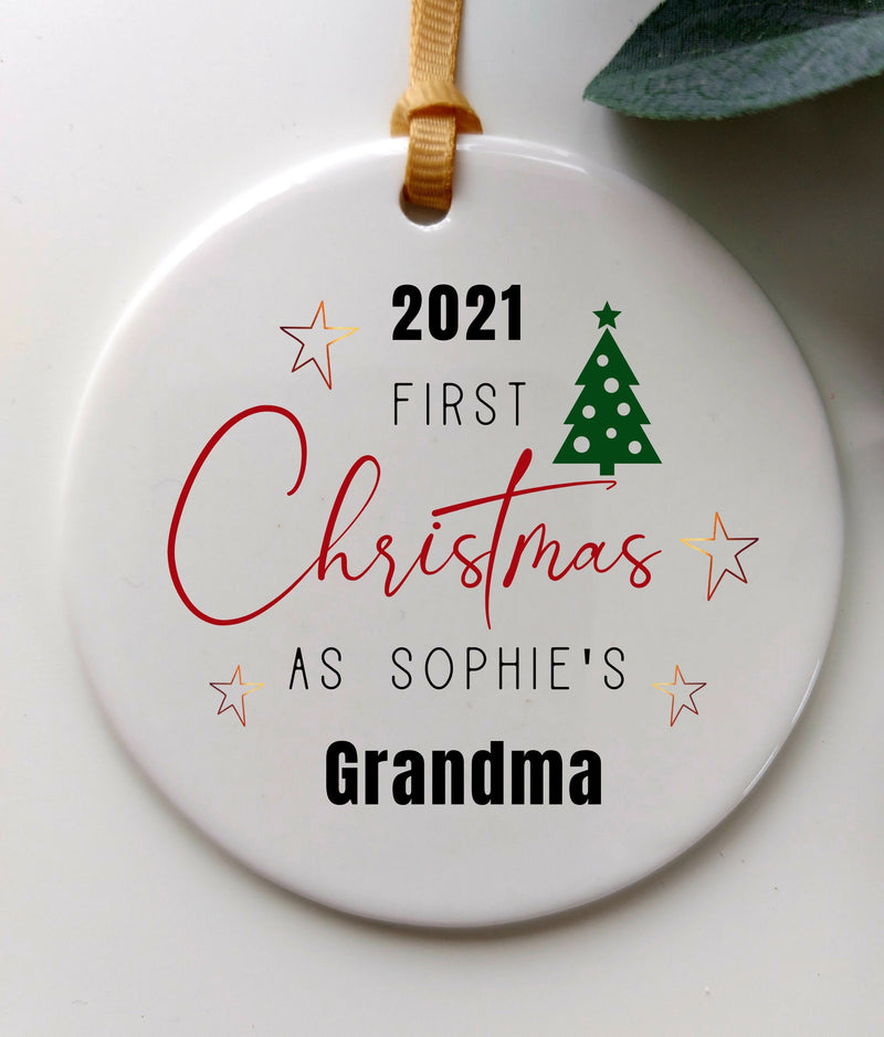 Personalised First Christmas Ornament for Grandma