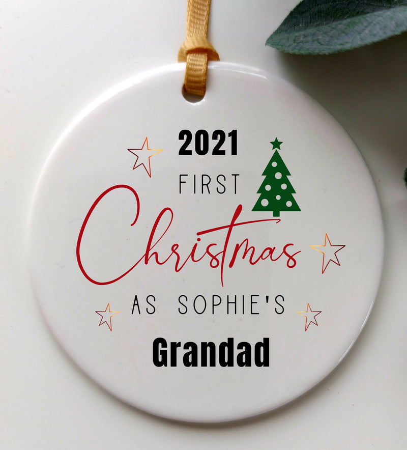 Personalised First Christmas Ornament for Grandad