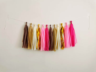 Custom Pink Wild One theme Paper Tassel Garland