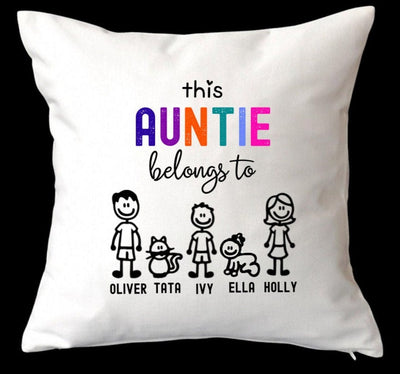 This Auntie Belongs To Personalised Cushion