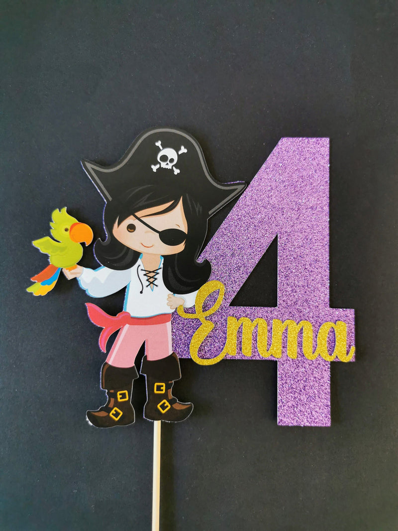 Personalised Pirate Girl Cake topper