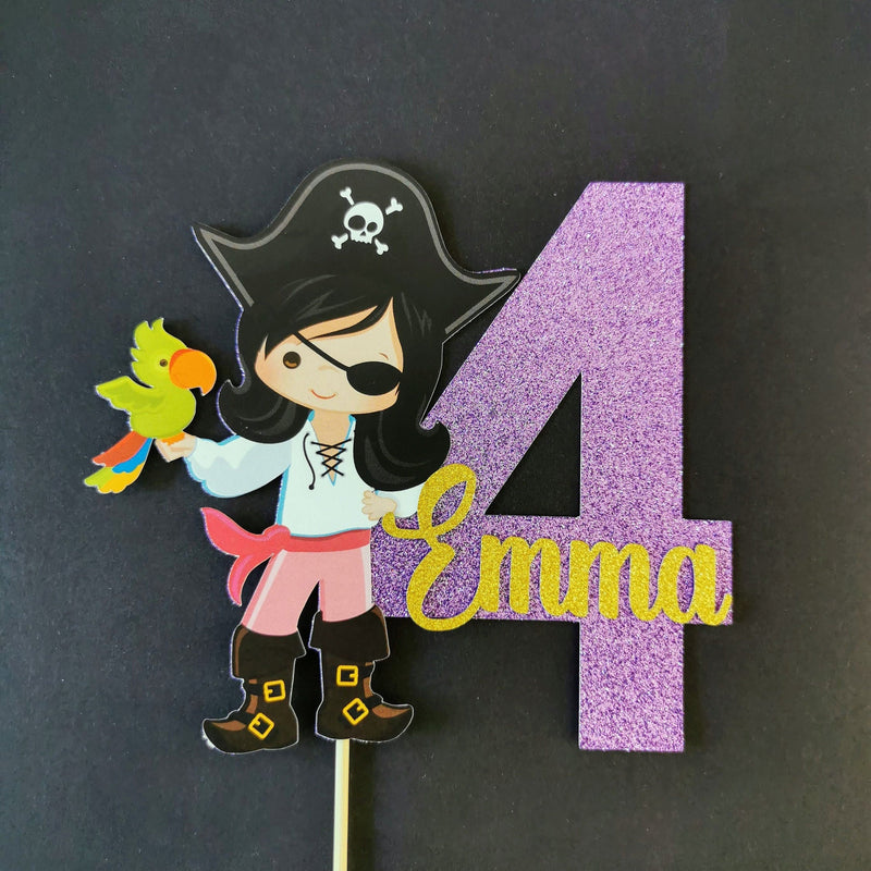 Personalised Pirate Girl Cake topper