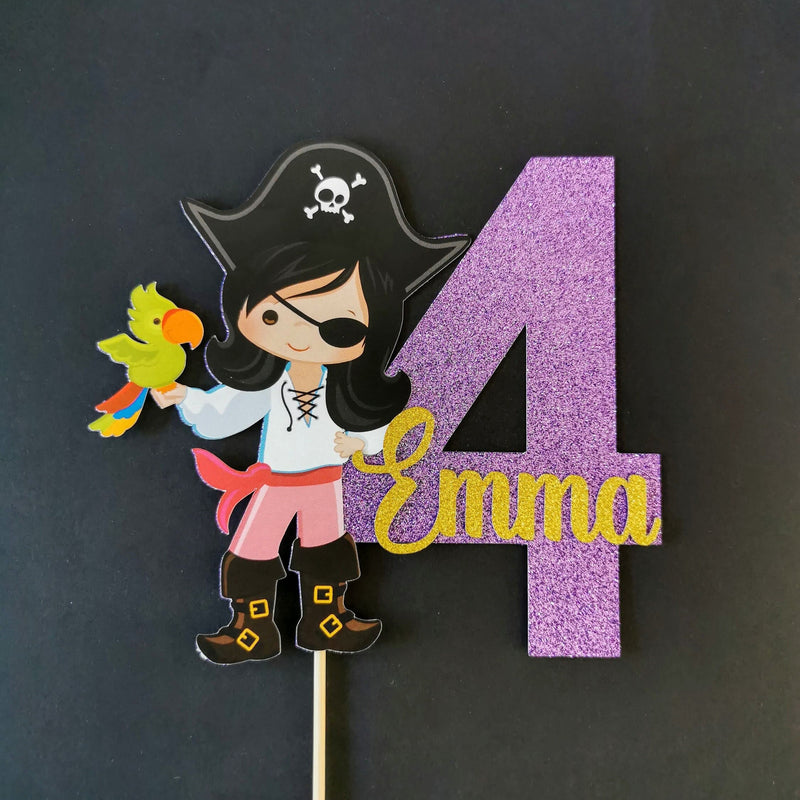 Personalised Pirate Girl Cake topper