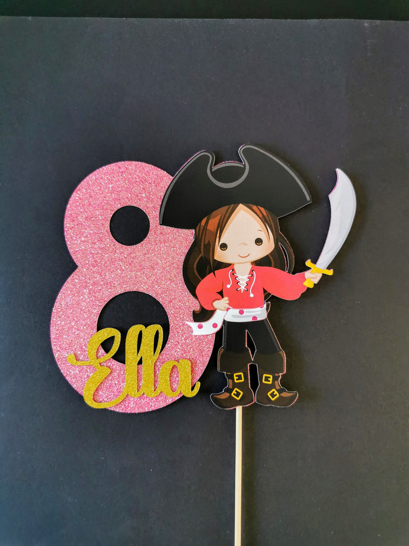 Personalised Pirate Girl Cake topper