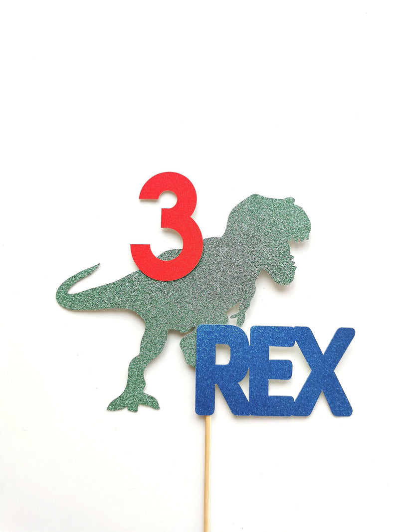 3-Rex Dinosaur Cake topper