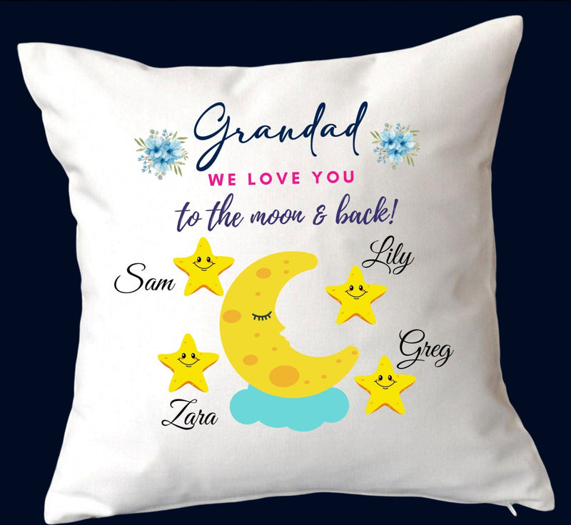 Love You To The Moon & Back Grandad Cushion