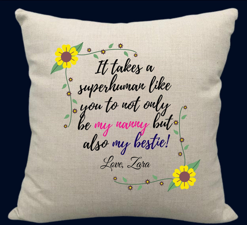 Nanny My Bestie Custom Cushion