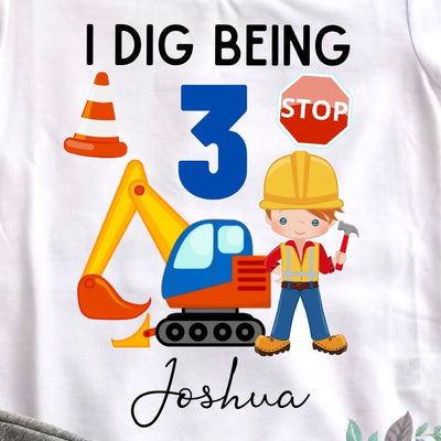 Personalised Digger Truck T-shirt