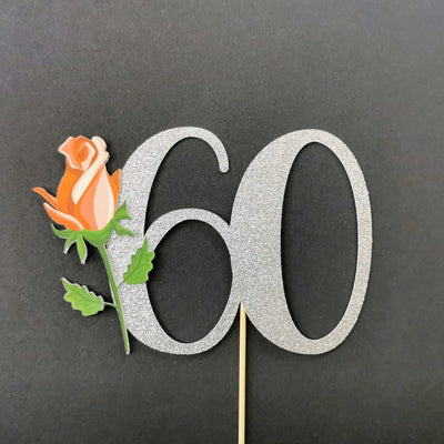 Custom Rose 60 Cake Topper